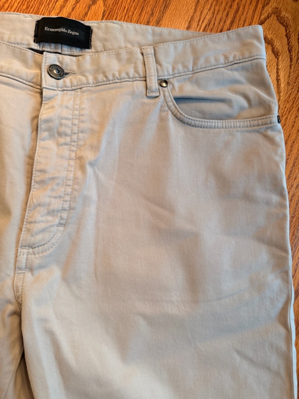 Ermenegildo Zegna Men's Grey Cotton Blend 5 Pocket Chino Pants Size 38 x 34 - Picture 4 of 15